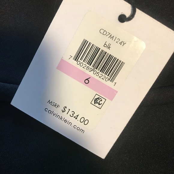 Black one shoulder dress CALVIN KLEIN - Picture 4 of 4